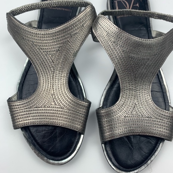 Diane Von Furstenberg womens Karta pewter sandal 7 - Picture 4 of 8